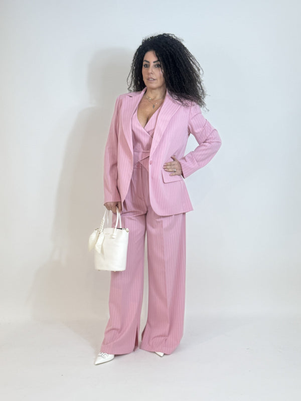 Tailleur un petto gessato Two Way